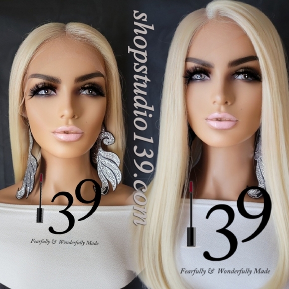 Human hair bob wig with middle part - Picture 2 of 3